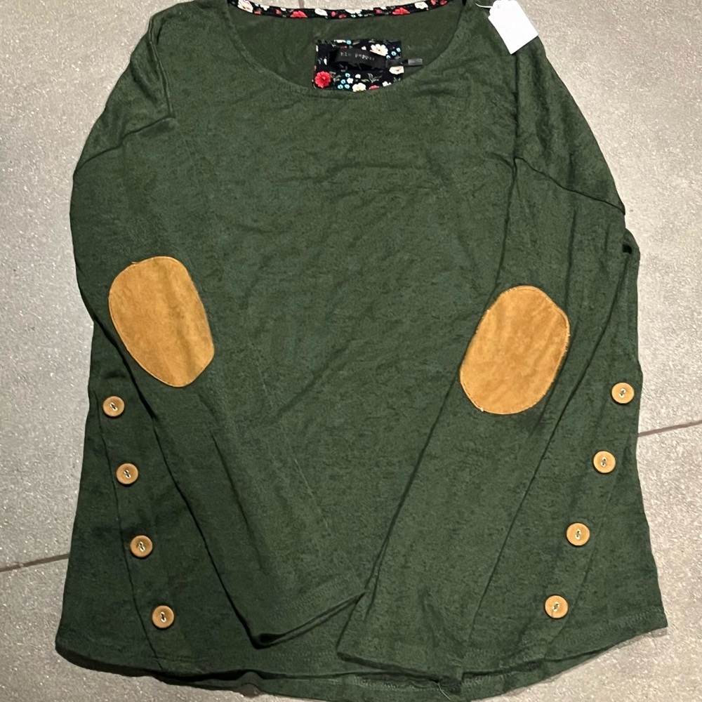 Blu Pepper OD/Sage Green Longsleeve Crewneck Sweater Top